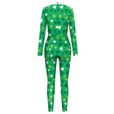 Adult Men St. Patrick's Day Shamrocks Jumpsuit Costume Halloween Cosplay Fancy Costume - INSWEAR